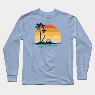 Island vibes retro beach sunset Long Sleeve T-Shirt